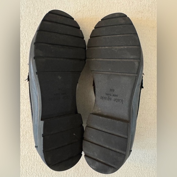 KATE SPADE Womens Black Leather Chunky Ruffle Loafers, Size 8 - Picture 7 of 9